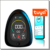 Многофункциональный Tuya Wi-Fi автономный датчик 4 в 1 HTI-0341-BT угарный газ (CO)+влажность+температура+дым