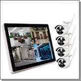 Беспроводной комплект видеонаблюдения на 4 камеры 5MP с монитором Kvadro Vision Planshet - 5.0R (Lux)