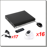 Проводной комплект видеонаблюдения для магазина - 16 HD камер