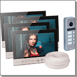 Видеодомофон на 4 квартиры HDcom 84207-4-СR80 + 4 х V90RM